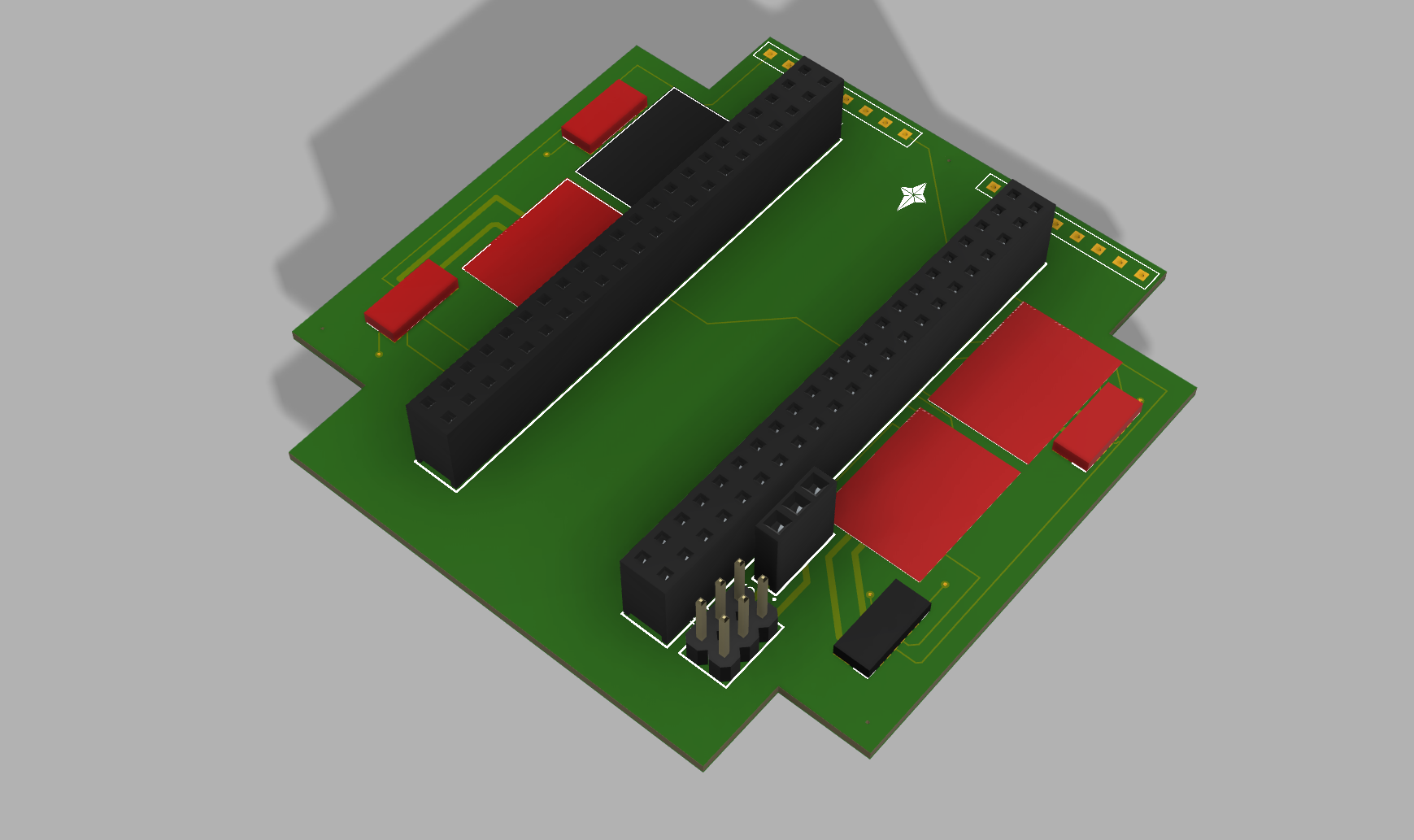 Pushbot PCB render